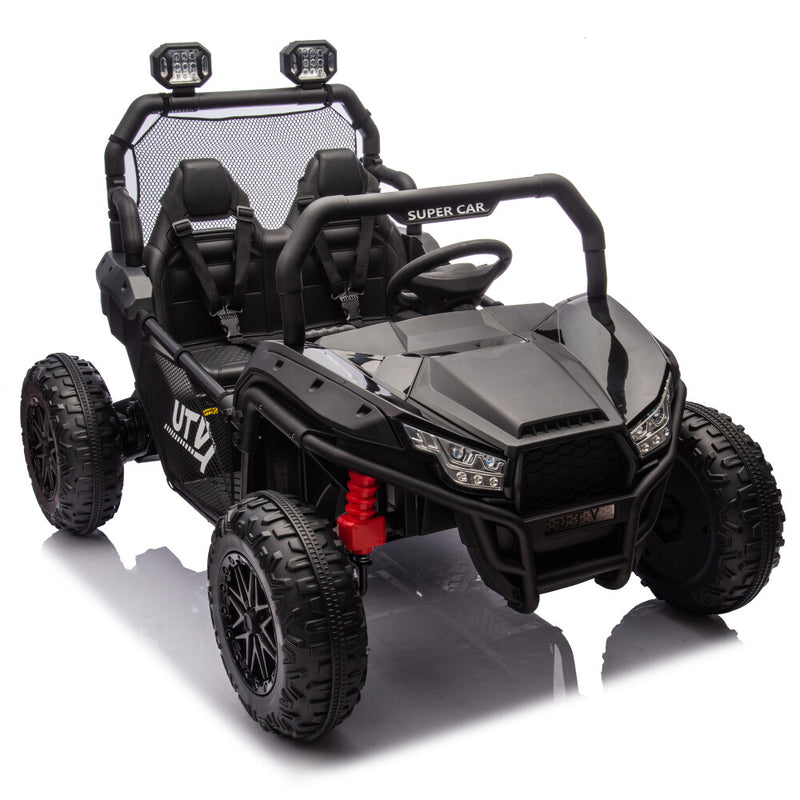 Two-Seater Kids Ride-On with Parental Remote Control, Rear Searchlight, and Bluetooth MP3 for Ages 3+ Magic Cars 8