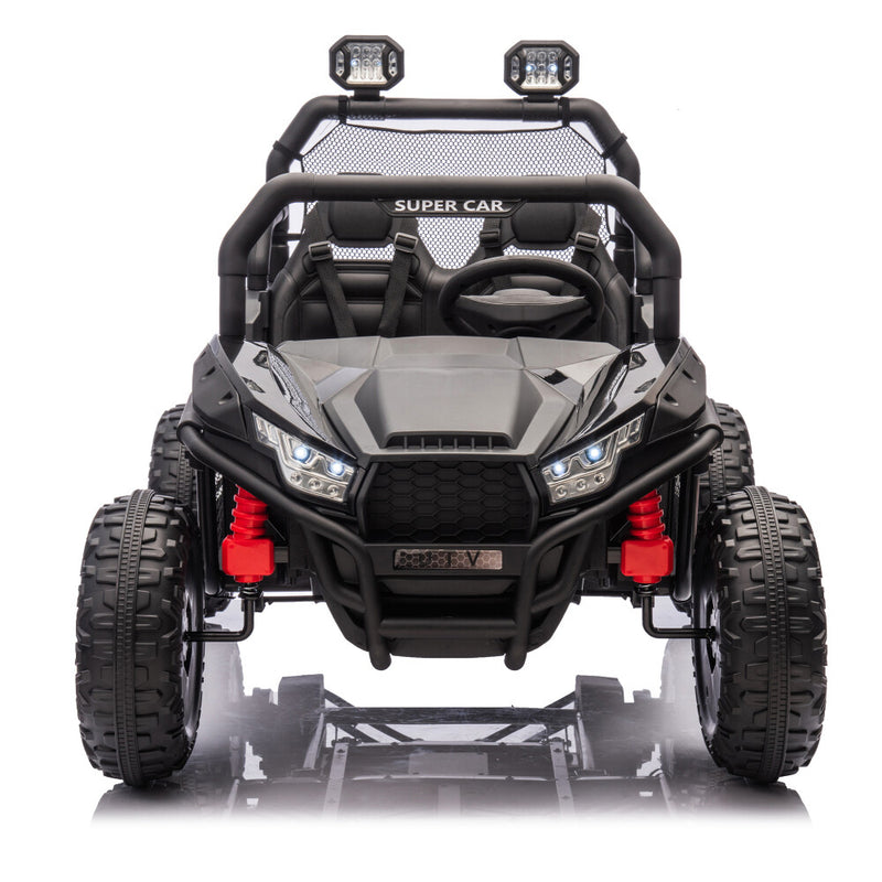 Two-Seater Kids Ride-On with Parental Remote Control, Rear Searchlight, and Bluetooth MP3 for Ages 3+ Magic Cars 9