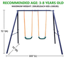 2-Station Outdoor Swing Set with Dual Swings for Children Magic Cars 1