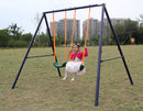 2-Station Outdoor Swing Set with Dual Swings for Children Magic Cars 4