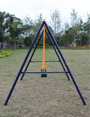 2-Station Outdoor Swing Set with Dual Swings for Children Magic Cars 5