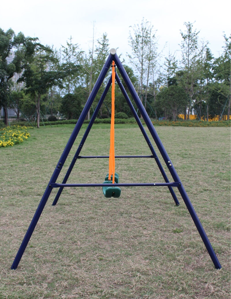 2-Station Outdoor Swing Set with Dual Swings for Children Magic Cars 5