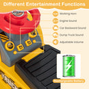 6V Electric Ride-On Excavator Toy Tractor for Kids with Storage and Basketball Hoop