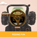 6V Kids Ride-On Tractor with Remote Control, Music, Horn, and Wagon Trailer Magic Cars 3