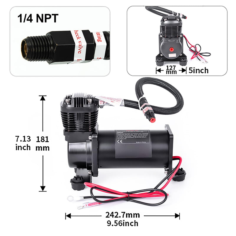 Quiet 300 PSI Air Compressor 1/4 NPT Super Silent 69dB for Truck, Car, and Train Use Magic Cars 2