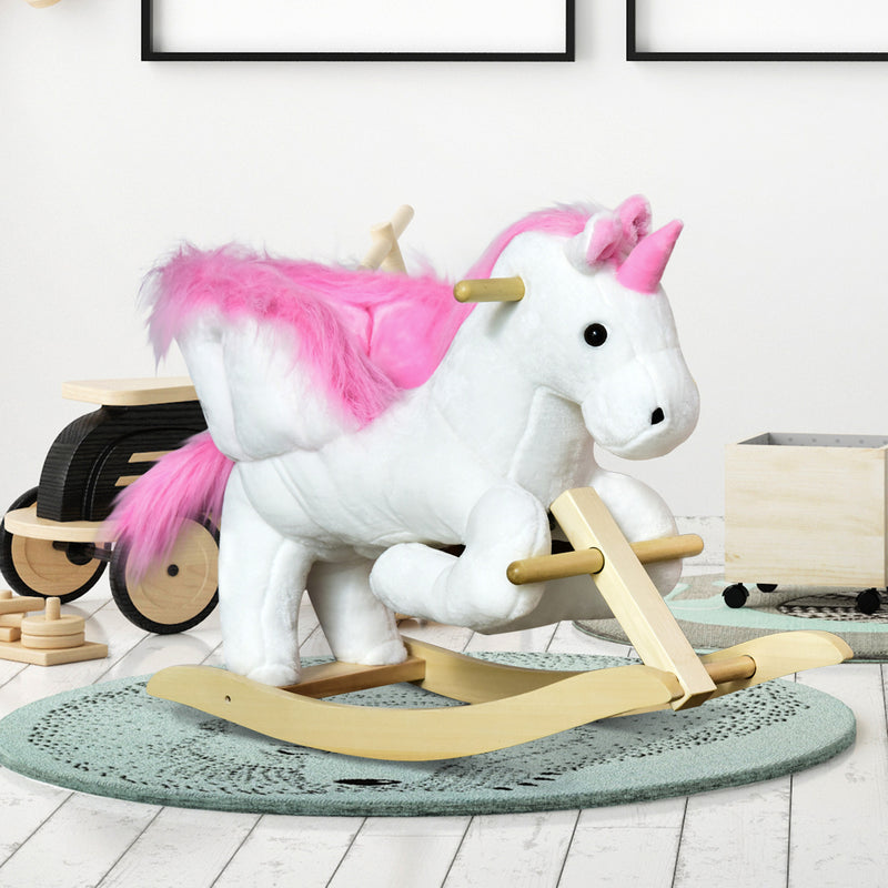 Deluxe Unicorn Rocking Horse Toy for Kids with Lullaby Music Magic Cars 1