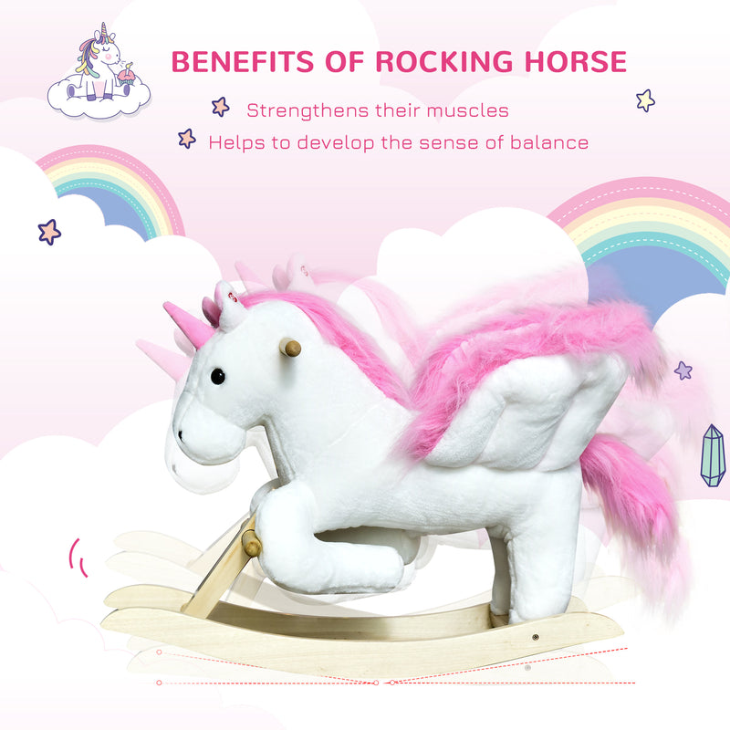 Deluxe Unicorn Rocking Horse Toy for Kids with Lullaby Music Magic Cars 3