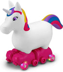 Inflatable Unicorn Ride-On Toy with Light-Up Roller Skates for Toddlers Ages 1-3 Magic Cars 2