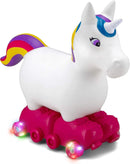 Inflatable Unicorn Ride-On Toy with Light-Up Roller Skates for Toddlers Ages 1-3 Magic Cars 4