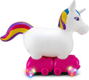 Inflatable Unicorn Ride-On Toy with Light-Up Roller Skates for Toddlers Ages 1-3 Magic Cars 6
