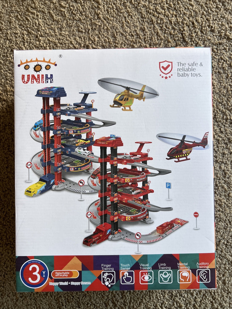 Kids Garage Toy Set with Race Car Ramp Track and Vehicle for Toddlers Age 3+ Magic Cars Variant 0