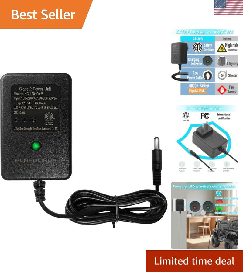 Universal 12V Battery Charger for Kids Ride-On Toys with Safety Certification Magic Cars 0