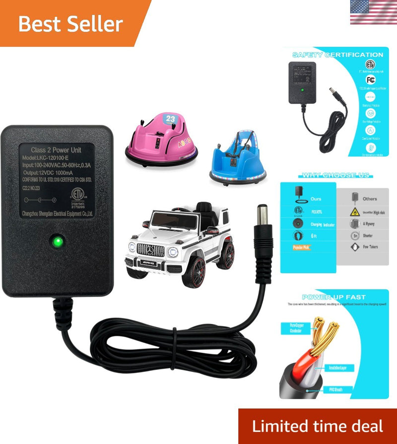 Universal 12V Charger with Safety Features for Ride-On Toys and Bumper Cars Magic Cars Variant 0