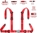 4-Point Safety Harness System 2" for Go Karts, UTVs, ATVs in Racing Red Magic Cars 2