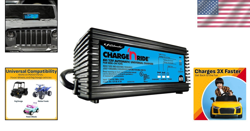 Universal Battery Maintainer for Ride-On Toys with Quick Connect and LED Status Indicator Magic Cars 1