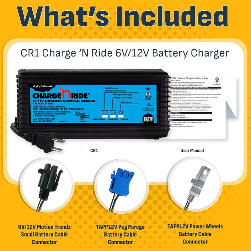 Universal Battery Maintainer for Ride-On Toys with Quick Connect and LED Status Indicator Magic Cars 9