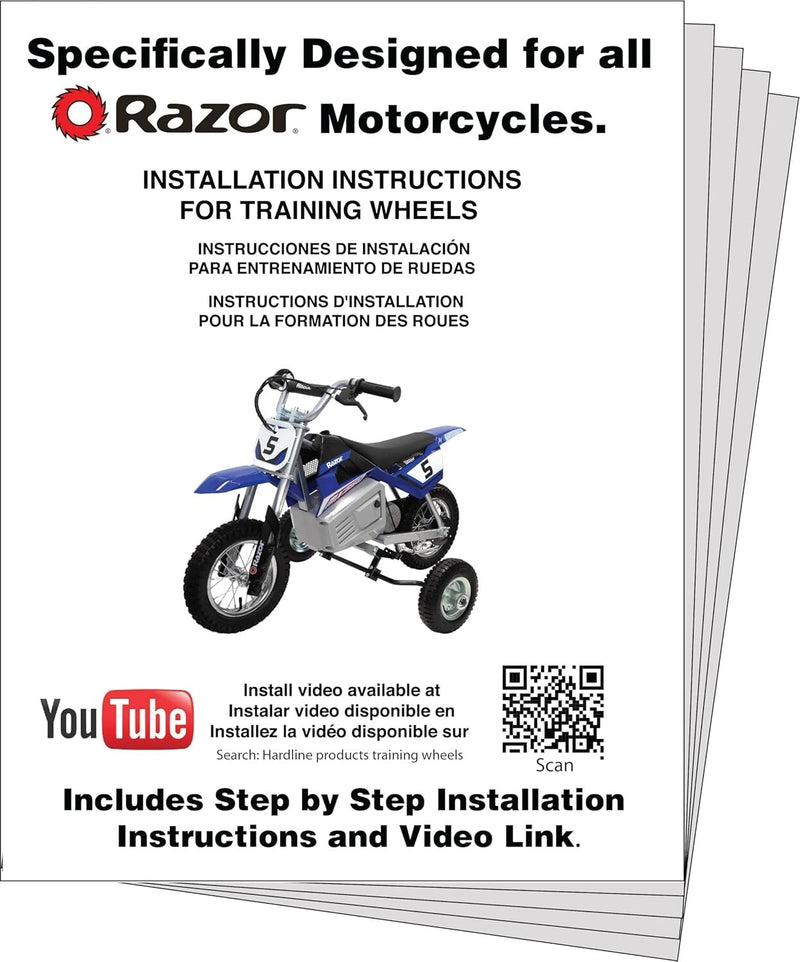 Adjustable Training Wheels Universal Fit for Razor MX125 to MX650 Models Magic Cars 4