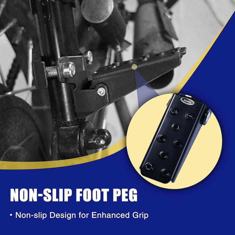 Universal Folding Motorcycle Foot Pegs Pedals Compatible with Mini Bikes and ATVs Magic Cars 2