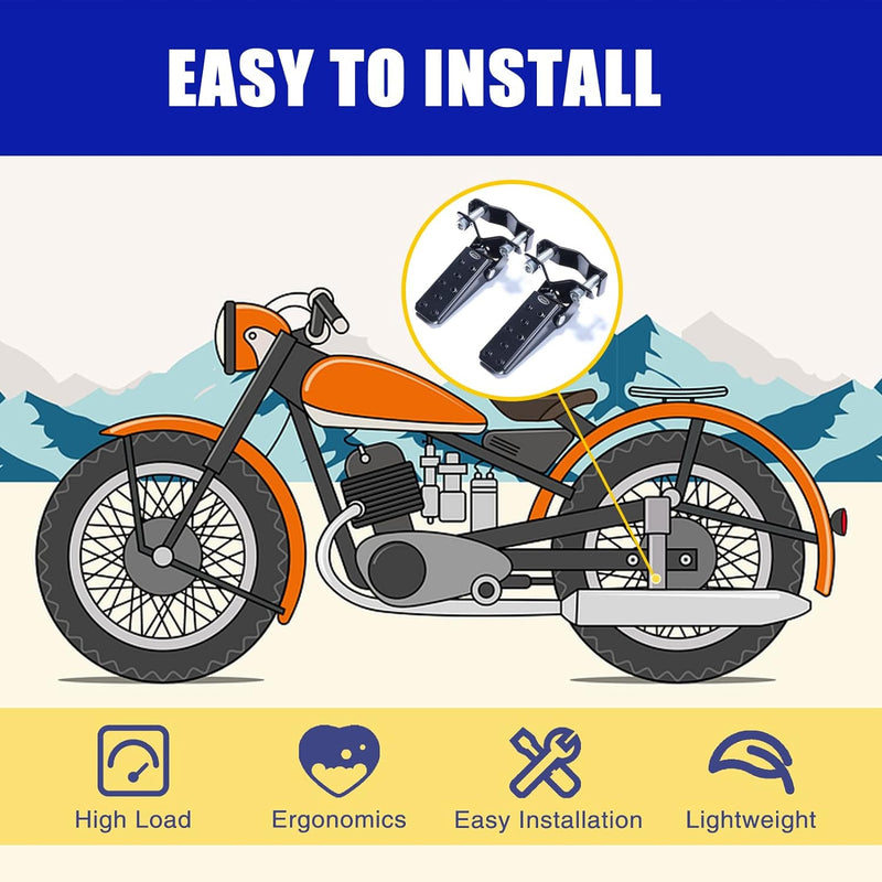 Universal Folding Motorcycle Foot Pegs Pedals Compatible with Mini Bikes and ATVs Magic Cars 5