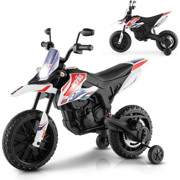 12V Electric Kids Dirt Bike with Training Wheels and Music for Off-Road Riding Magic Cars 2