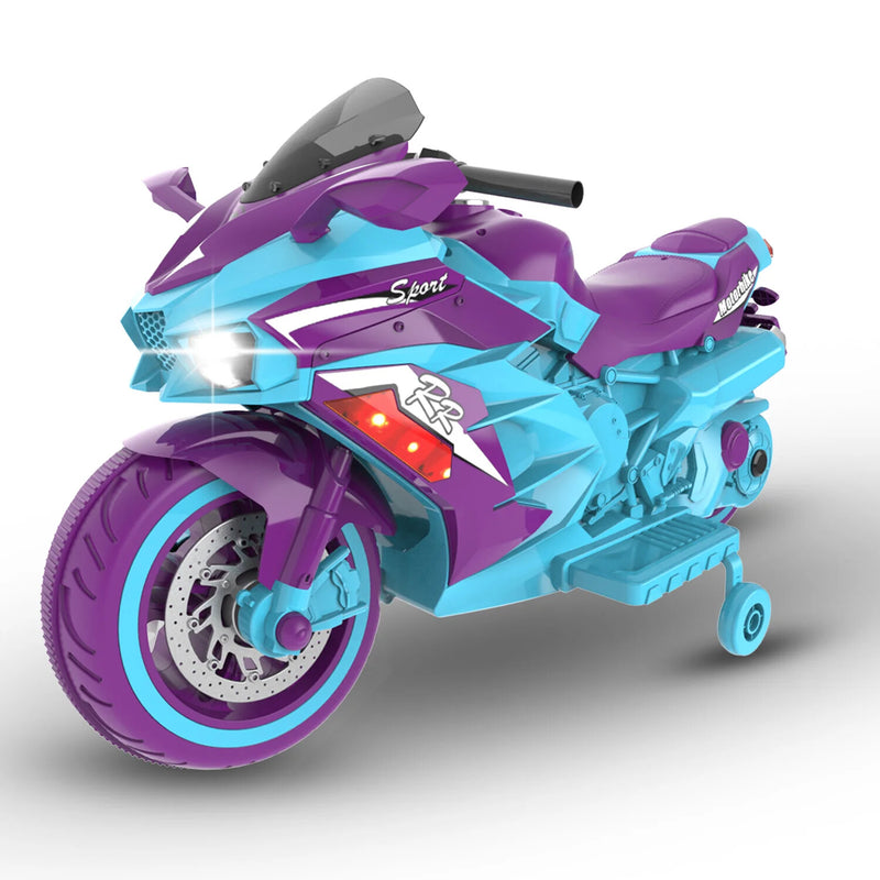 12V Electric Kids Ride-On Dirt Bike with Training Wheels in Mixed Colors Magic Cars 3