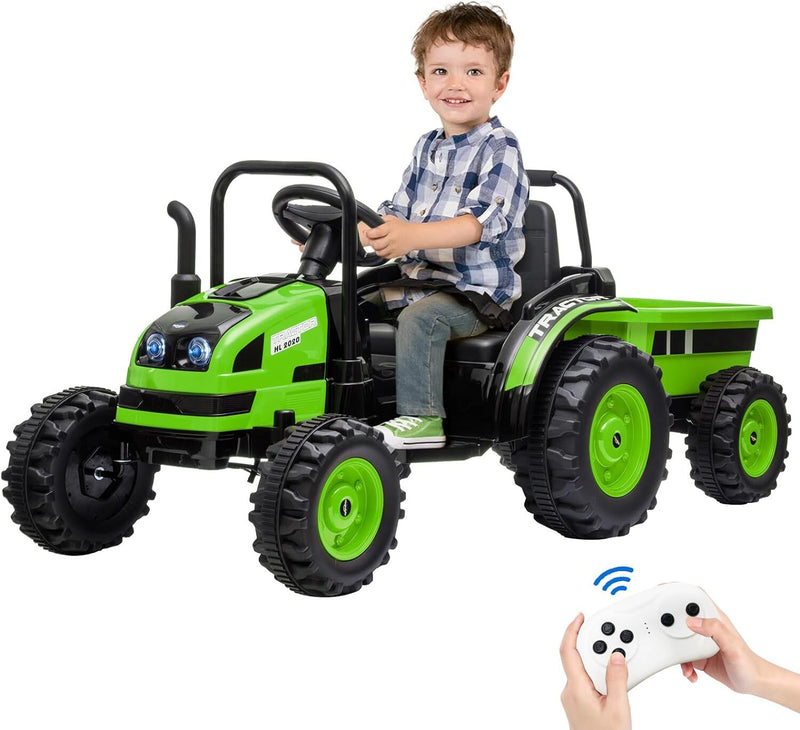12V Electric Kids Ride-On Tractor with Trailer and Remote Control Magic Cars 13
