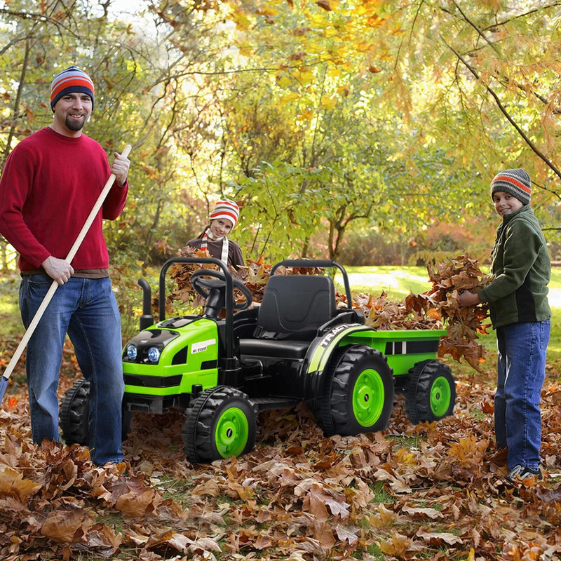 12V Electric Kids Ride-On Tractor with Trailer and Remote Control Magic Cars 17