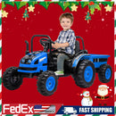 12V Electric Kids Ride-On Tractor with Trailer and Remote Control Magic Cars 7