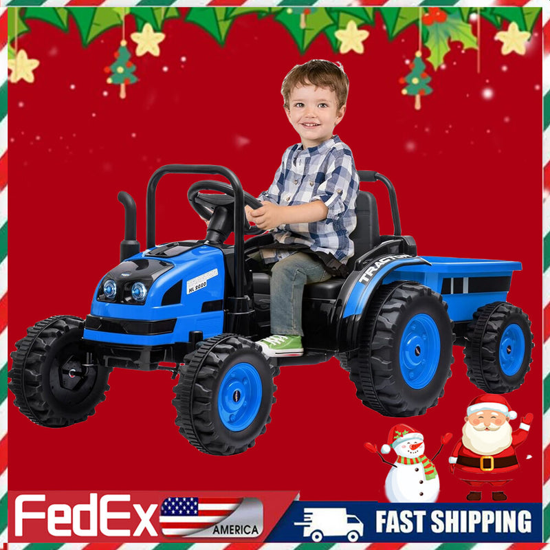 12V Electric Kids Ride-On Tractor with Trailer and Remote Control Magic Cars 7