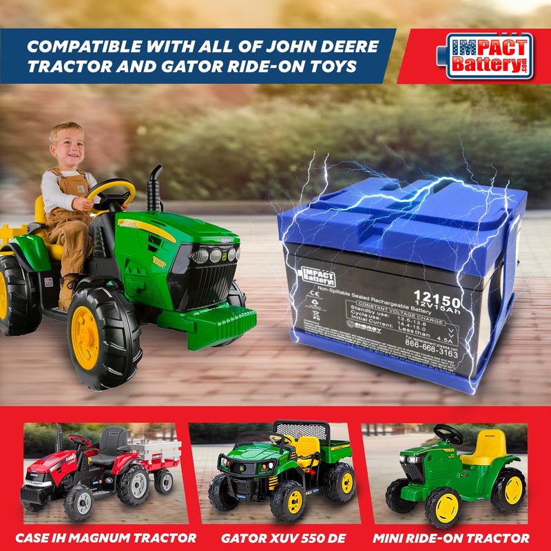Upgraded 12V Replacement Battery for Peg Perego John Deere Tractor Ride-On Toy Magic Cars 3