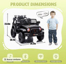 uRideOn Black Kids Electric Ride-On Jeep with Remote Control and Bluetooth Lights Magic Cars 1