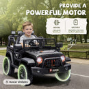 uRideOn Black Kids Electric Ride-On Jeep with Remote Control and Bluetooth Lights Magic Cars 4