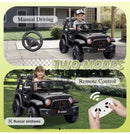 uRideOn Black Kids Electric Ride-On Jeep with Remote Control and Bluetooth Lights Magic Cars 5