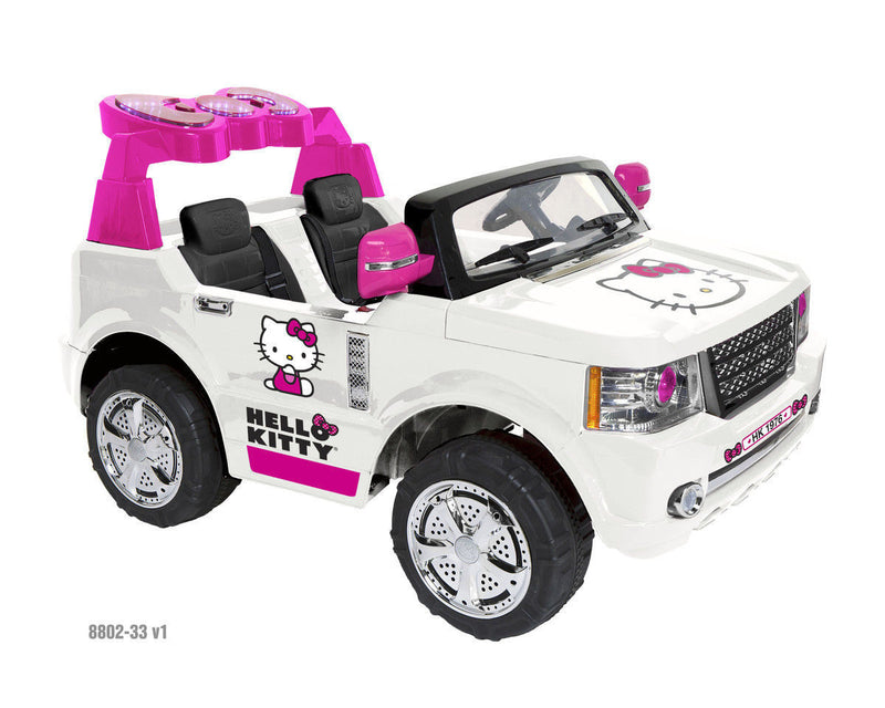 12V Pink Hello Kitty Ride-On SUV with Auto Shut-Off and Circle Charger, Music Enabled Magic Cars 2