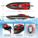 Red RC Boat 20MPH 2.4GHz with Dual Rechargeable Batteries Magic Cars 6