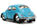 Matt Blue Weathered Volkswagen Beetle Diecast Car with Stitch Figure Littleo and Stit Magic Cars 8