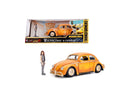 Weathered Yellow VW Beetle Diecast with Robot on Chassis and Charlie Figurine "Bumble" Magic Cars 4