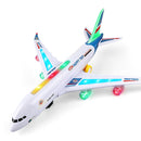 VYKOBLO Bump and Go Airplane Toy with Flashing Lights for Kids - Blue Magic Cars 1