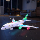 VYKOBLO Bump and Go Airplane Toy with Flashing Lights for Kids - Blue Magic Cars 2