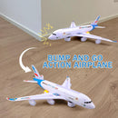 VYKOBLO Bump and Go Airplane Toy with Flashing Lights for Kids - Blue Magic Cars 4