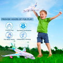 VYKOBLO Bump and Go Airplane Toy with Flashing Lights for Kids - Blue Magic Cars 5