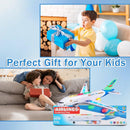 VYKOBLO Bump and Go Airplane Toy with Flashing Lights for Kids - Blue Magic Cars 8