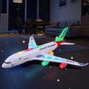VYKOBLO Bump and Go Airplane Toy with Flashing Lights for Kids - Red Magic Cars 2