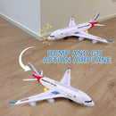 VYKOBLO Bump and Go Airplane Toy with Flashing Lights for Kids - Red Magic Cars 4