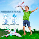 VYKOBLO Bump and Go Airplane Toy with Flashing Lights for Kids - Red Magic Cars 5