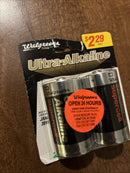 Walgreens Premium D Size 1.5V Alkaline Supercell Batteries 2-Pack Retro Edition Magic Cars 4