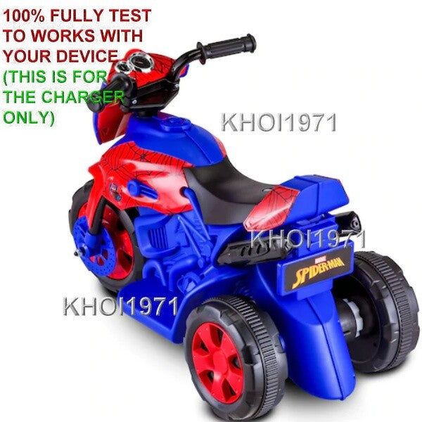 AC Charger Adapter for KT1240i Kidtrax Spider-Man 3-Wheel Ride-On Trike Magic Cars 6
