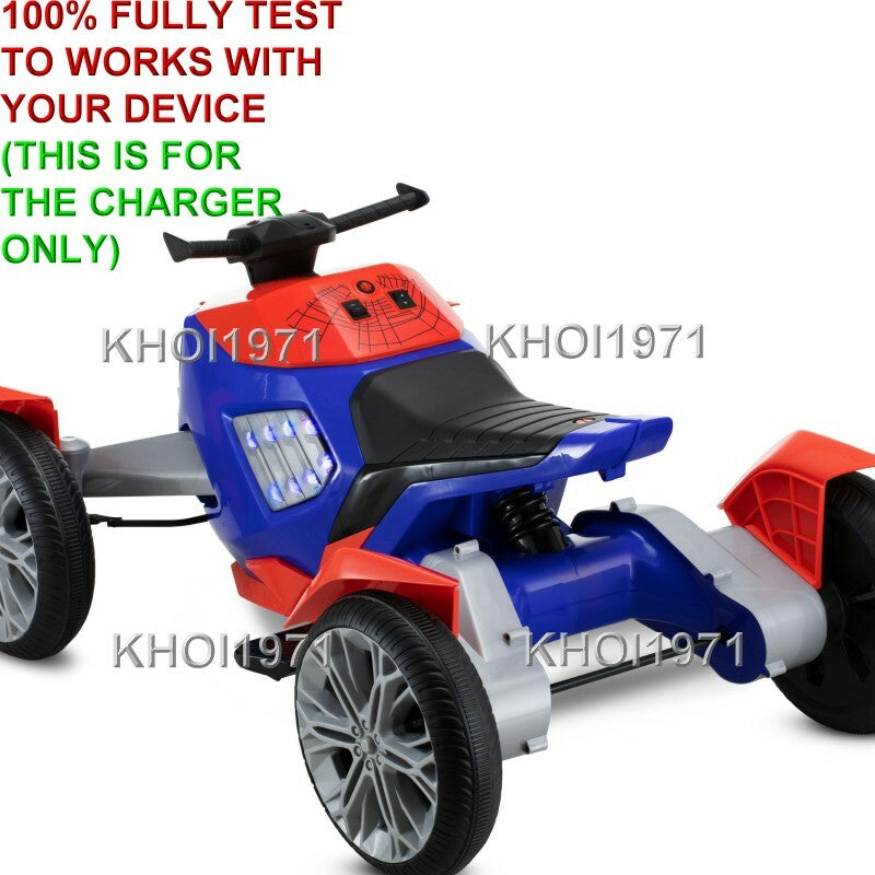 AC Wall Charger Adapter for KT1506 Kidtrax Marvel Spiderman Spiderbike Ride-On Toy Magic Cars 2