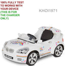 White 8V AC Wall Charger Adapter with Custom Coupe Sticker Decal for KidTrax Ride-On Car Magic Cars 4