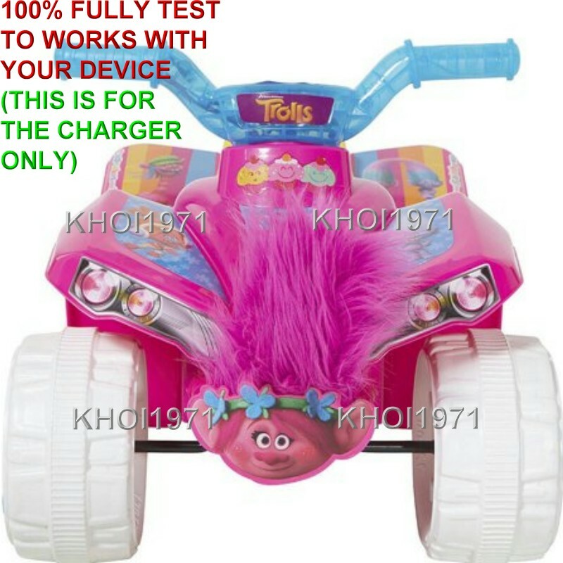 Pink AC Wall Charger Adapter for Dynacraft Trolls Quad Ride-On 8803-20 Magic Cars 3